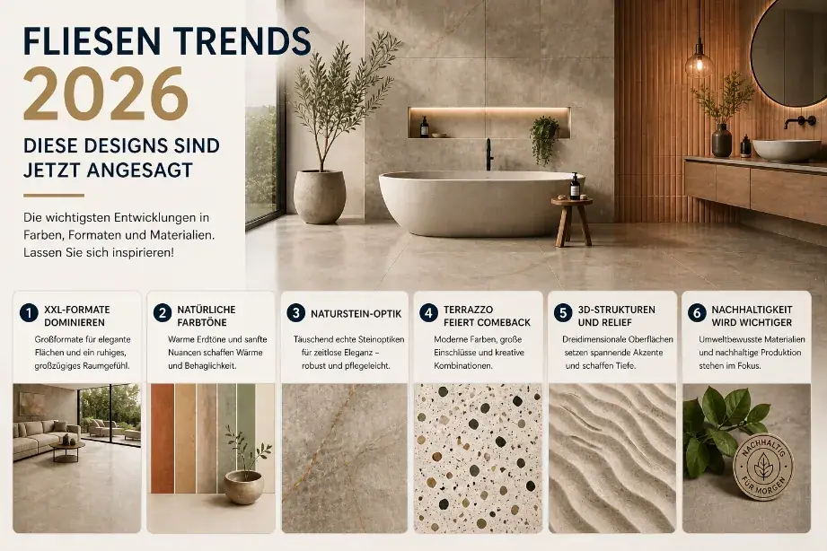 Fliesen Trends 2026: Diese Designs sind jetzt angesagt