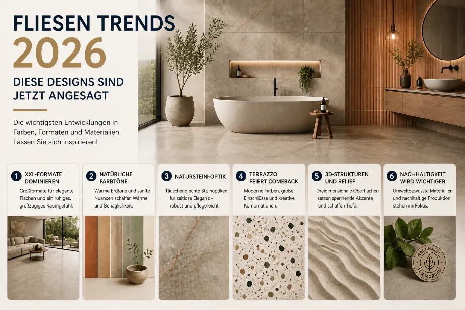 Fliesen Trends 2026: Diese Designs sind jetzt angesagt